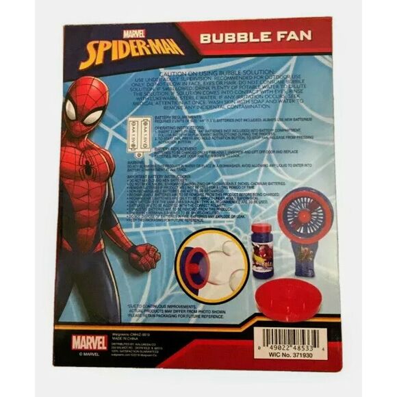 Marvel Spider-Man Bubble Fan Brand 3 Plus Includes Solution Tray Fan Brand New - Picture 2 of 2